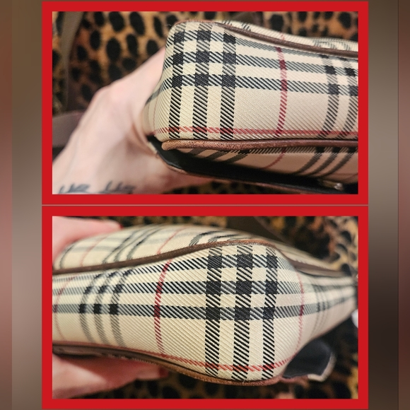 BURBERRY EUC Brown House Check Canvas Crossbody Bag Multiple colors/Beige - Picture 7 of 11